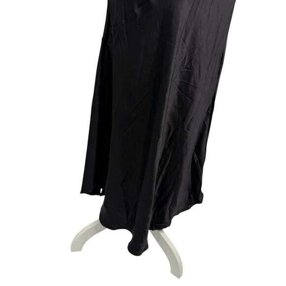 Mogidol Italian Summer Tie Neck Sleeveless Dress Black Satin size Medium NEW - Picture 10 of 15